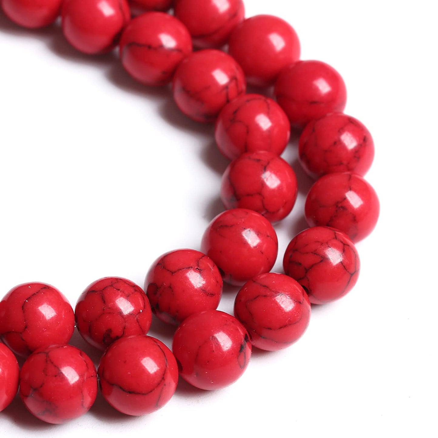 6mm 60pcs Red Turquoise Loose Beads for Jewelry Making DIY Bracelet Necklace