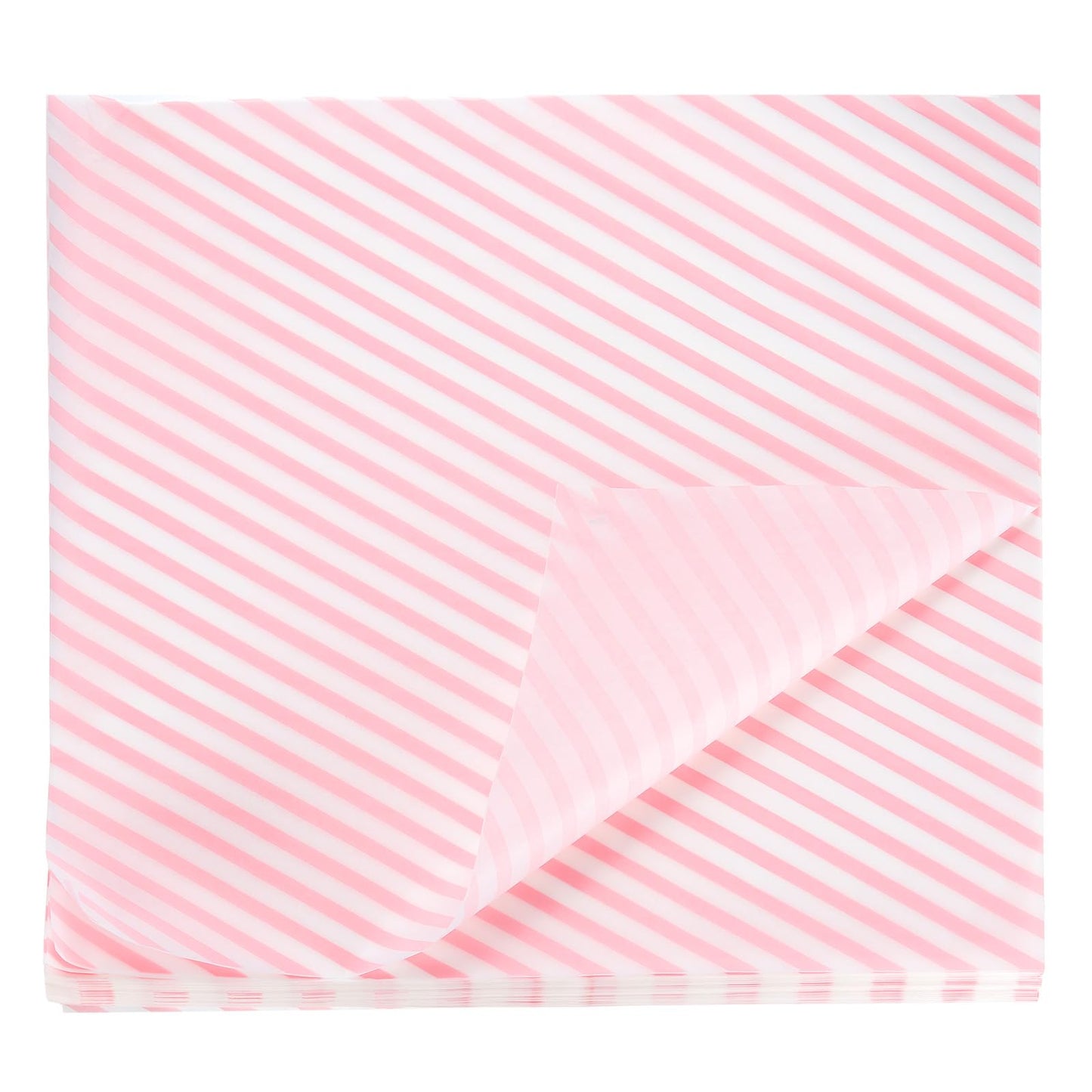 HARFINGTON 100pcs Square Stripes Wax Paper, 12" x 12", Pink