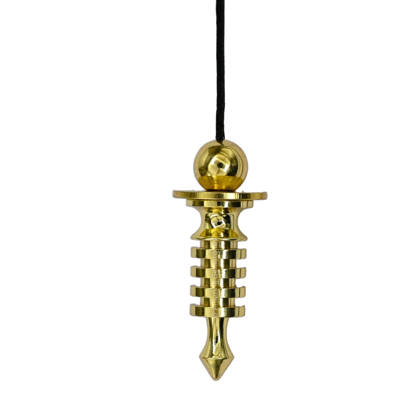 Amazing Gemstone Healing Metal Pendulums for Divination, Gold 4 Ring ISIS with Flower of Life Plate Copper Pendulum High Energy Pendulo de Bronce Pendulos de Mesa MP109