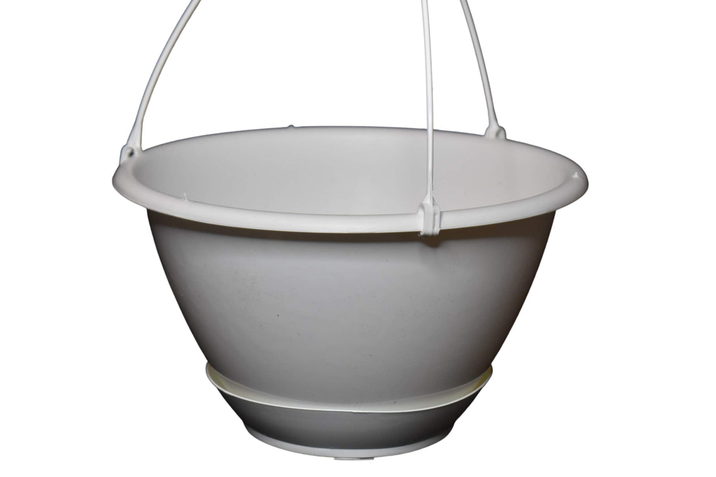 10" White Plastic Hanging Basket with Saucer for Indoor/Outdoor Use by Koba (5)