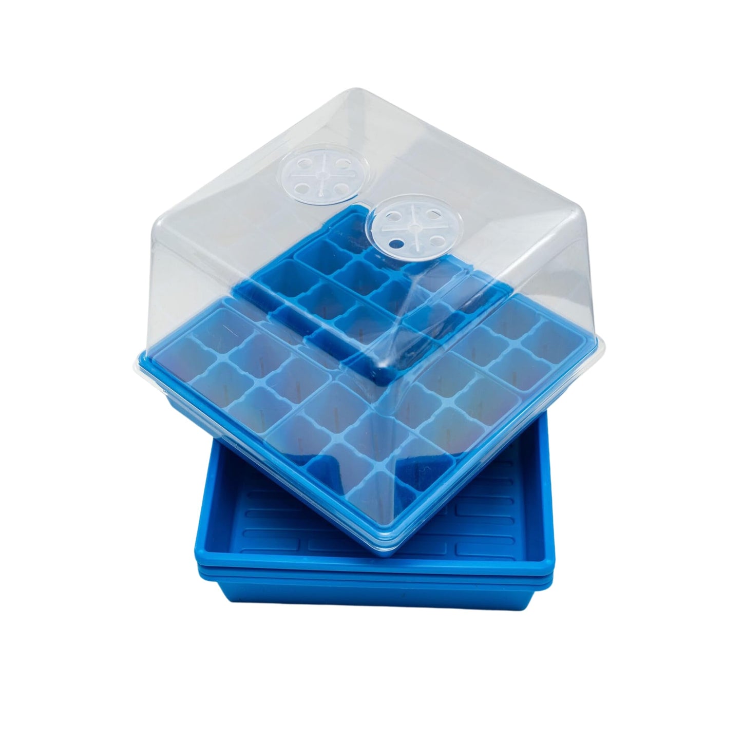Bootstrap Farmer Countertop Seed Starter Kit in Blue, Reusable 1010 Tray Bundle with Inserts and Humidity Dome