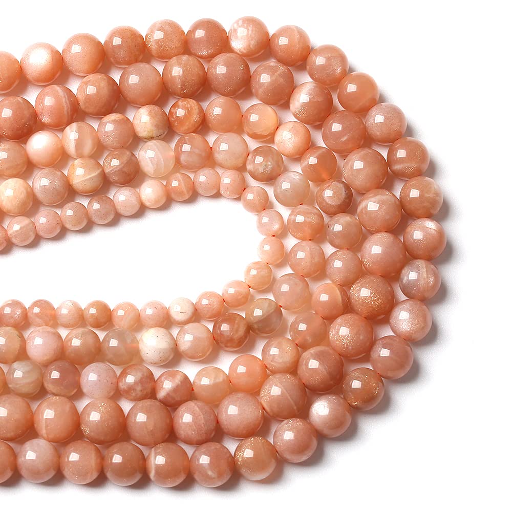 10MM 36PCS AAA Natural Sunstone Gemstone Beads Round Loose Beads for Jewelry Making Crystal Energy Stone Healing Power DIY Bracelet Necklace 15"(Sunstone Beads, 10mm)