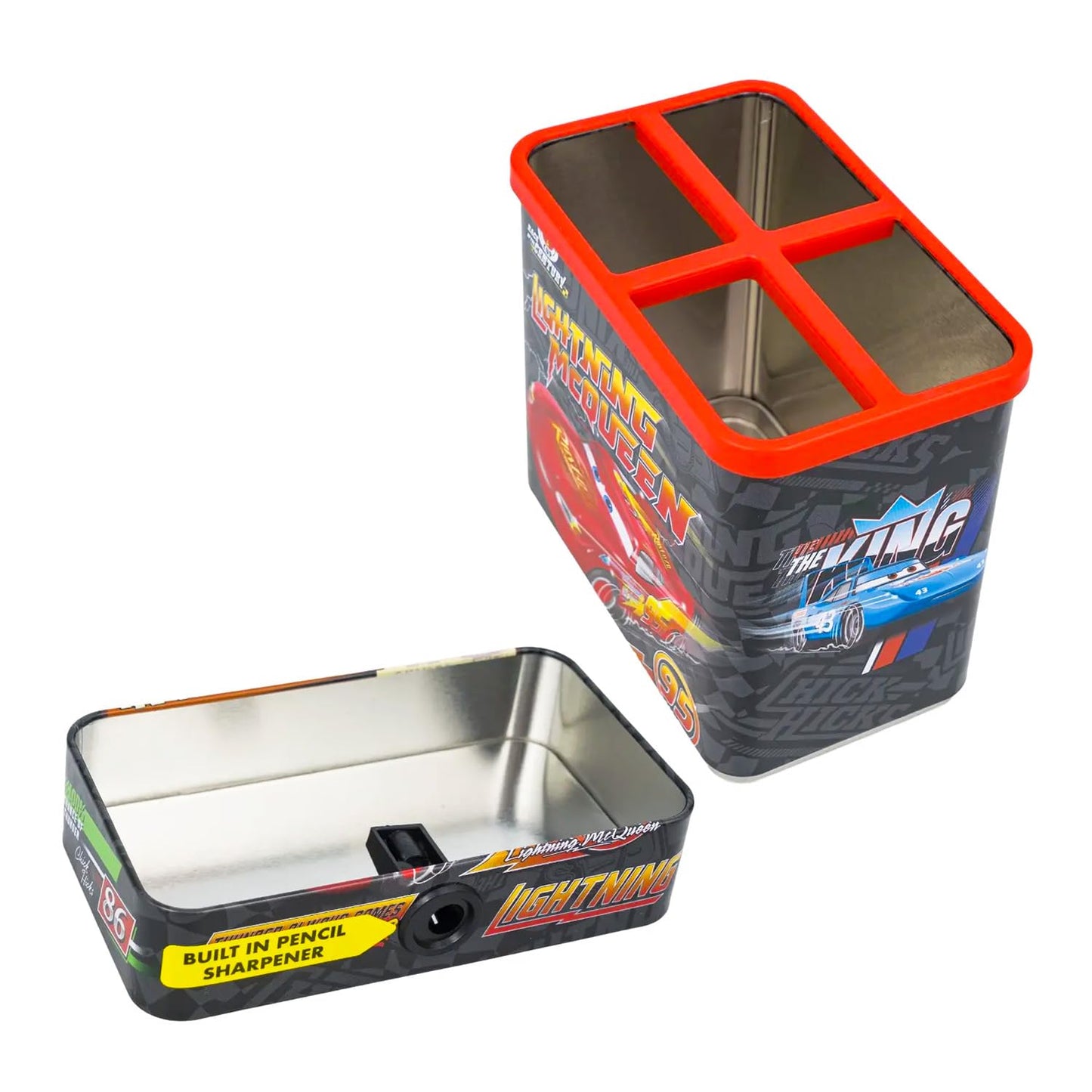 Disney Cars Pencil Holder Set - Bundle of Lightning McQueen Desk Organizer, Pencil Sharpener, Stickers, More | Cars School Supplies Stationery Pack