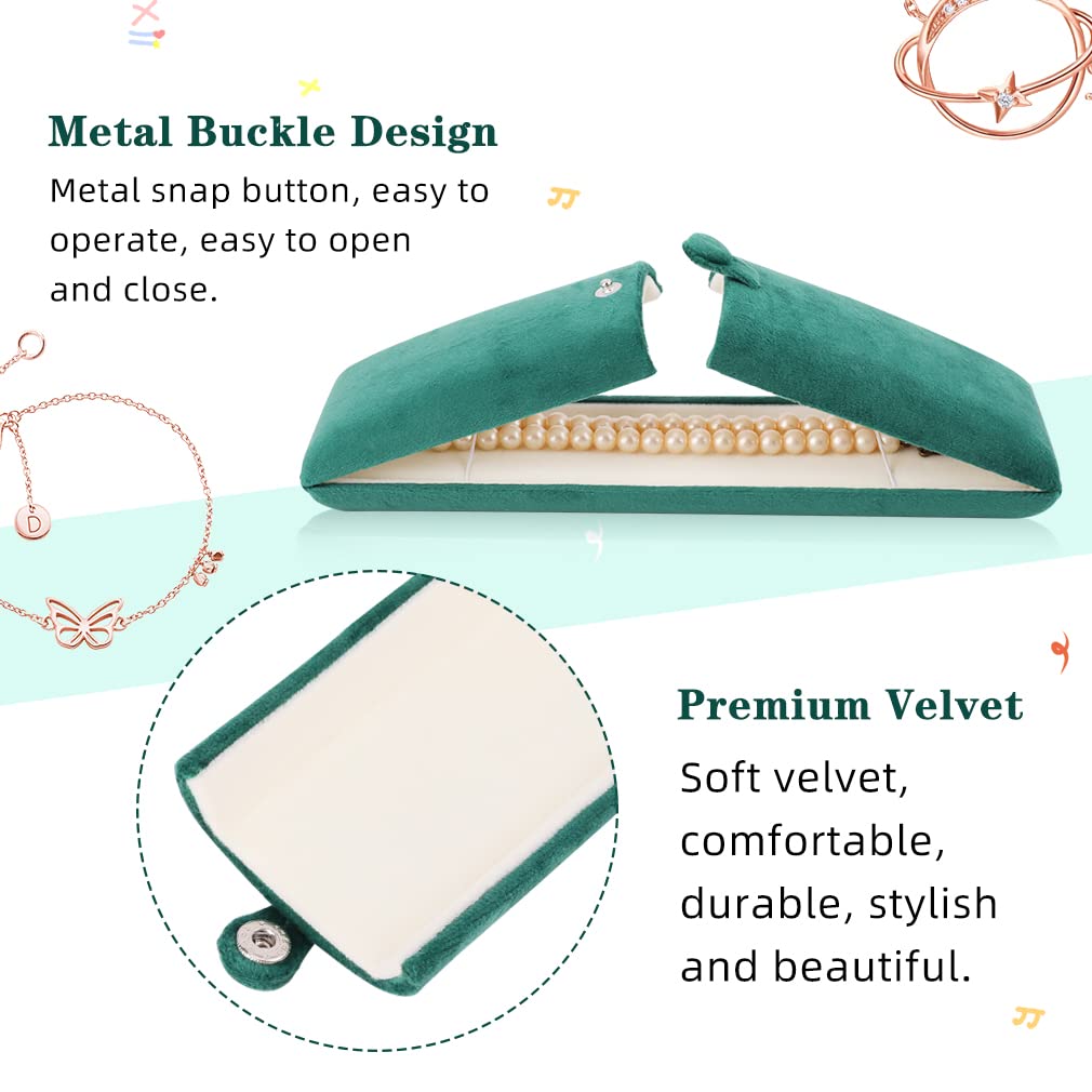 iSuperb Long Chain Box Velvet Necklace Pendant Jewelry Gift Box Necklace Bracelet Jewelry Packaging Boxes for Wedding Engagment Proposal