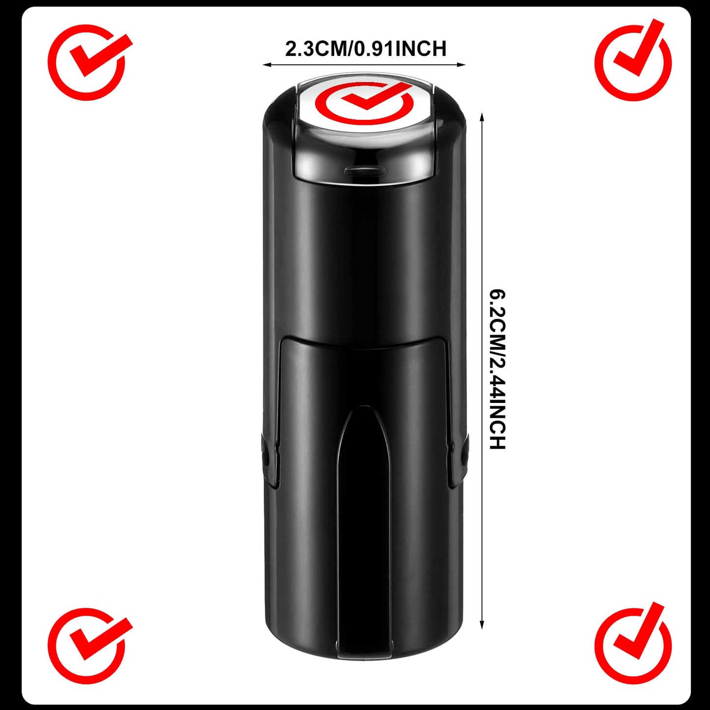 Supervitae 2 Pack Checkmark Print Stamps Red Ink Checkmark Stamper Mini Self Inking Stamps for Party Activities Craft Supplies