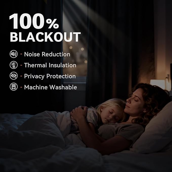 100% Blackout Shield Linen Blackout Curtains for Bedroom, Bright White Grommet Curtains for Living Room, Thermal Insulated Room Darkening Drapes for Nursery, Boho Home Decor, 50" W x 90" L, 2 Panels