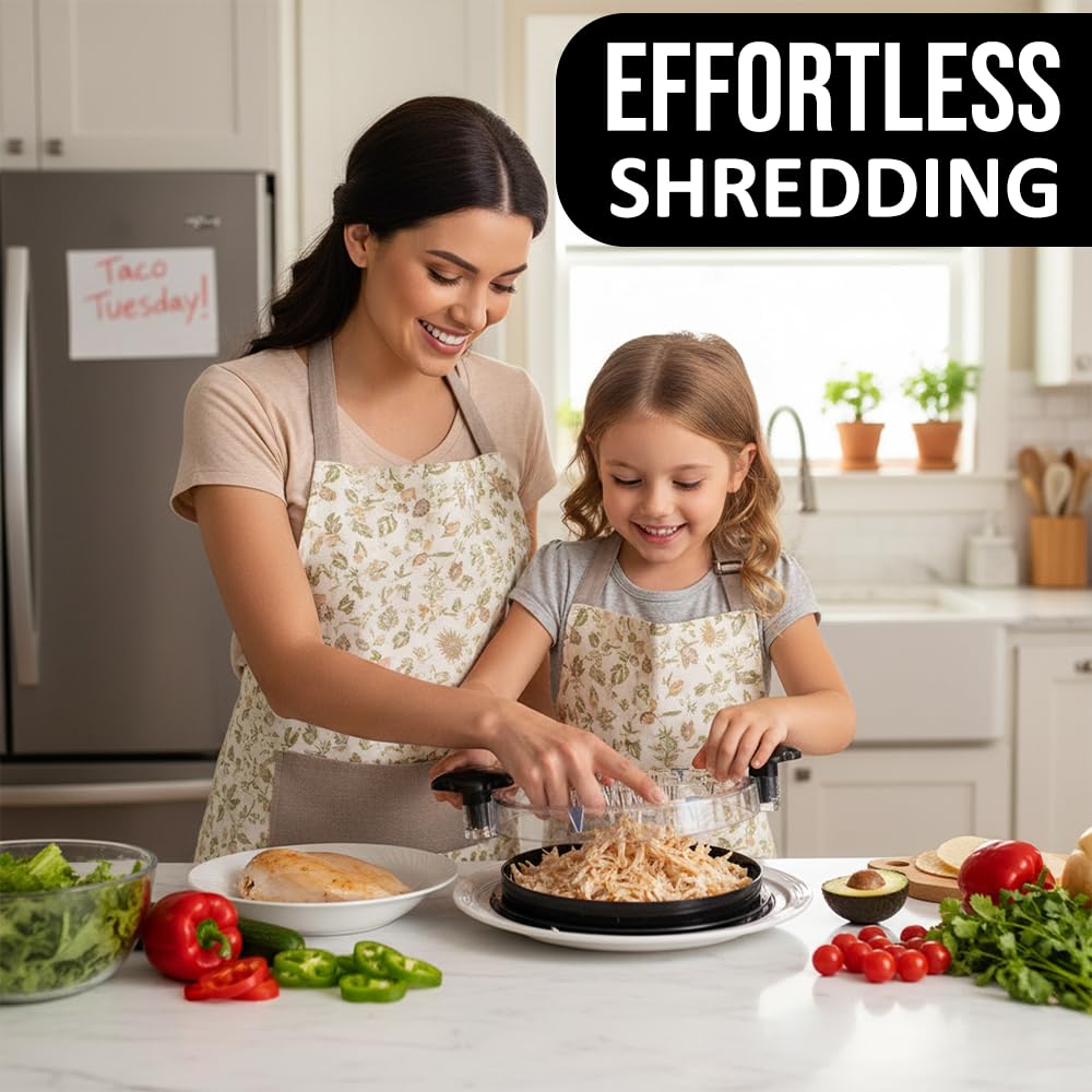 UPGRADED Chicken Shredder Pro 11” – for Meal Prep, Time Saving Chicken Breast Shredder Tool Twist, Meat Shredder, Strong Anti-Slip Strip, Ergonomic Handle, BPA Free, Suitable for Pork Beef Chicken