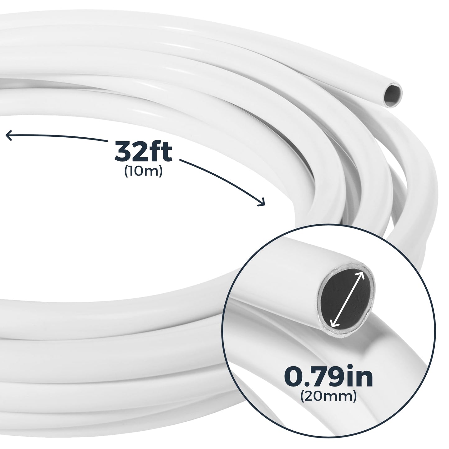 32ft 20mm Original Flexible Pipe for crafts, Extra Durable design, Tube Pipe for Fake Flowers, Prop Building, Balloon Arches, Stem Tubing for Floral Wedding Decor, DIY Arts & Craft