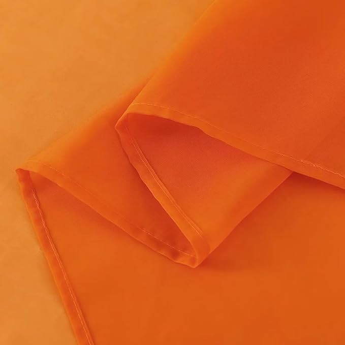 SpaceDresser Orange Sheer Curtains 4 Panels Rod Pocket Semi-Sheer Curtain 108 Inches Long Light Filtering Voile Window Drapes for Bedroom Living Room Kitchen, Each 52W x 108L