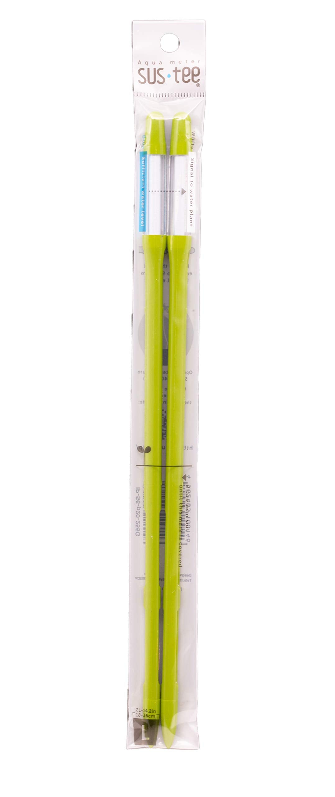 Sustee Aquameter (Large Green Refillable - Bundle of 2) - House Plant Soil Moisture Meter, Humidity Sensor Probe, Water Level Indicator - Best for Indoor Potted Plants