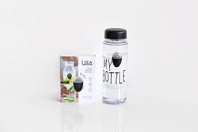 ULLA Smart Light for Water Bottle, Small Hydrate Reminder, Fits Most Water Bottles, Lights Up When Time to Drink, Hydration Intake Planner, Home & Office Use, BPA Free - Black