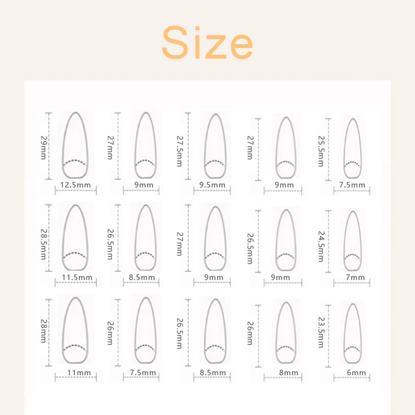 Extra Long Almond Press on Nails White French Tip Fake Nails Glossy Full Cover Glue on Nail for Women