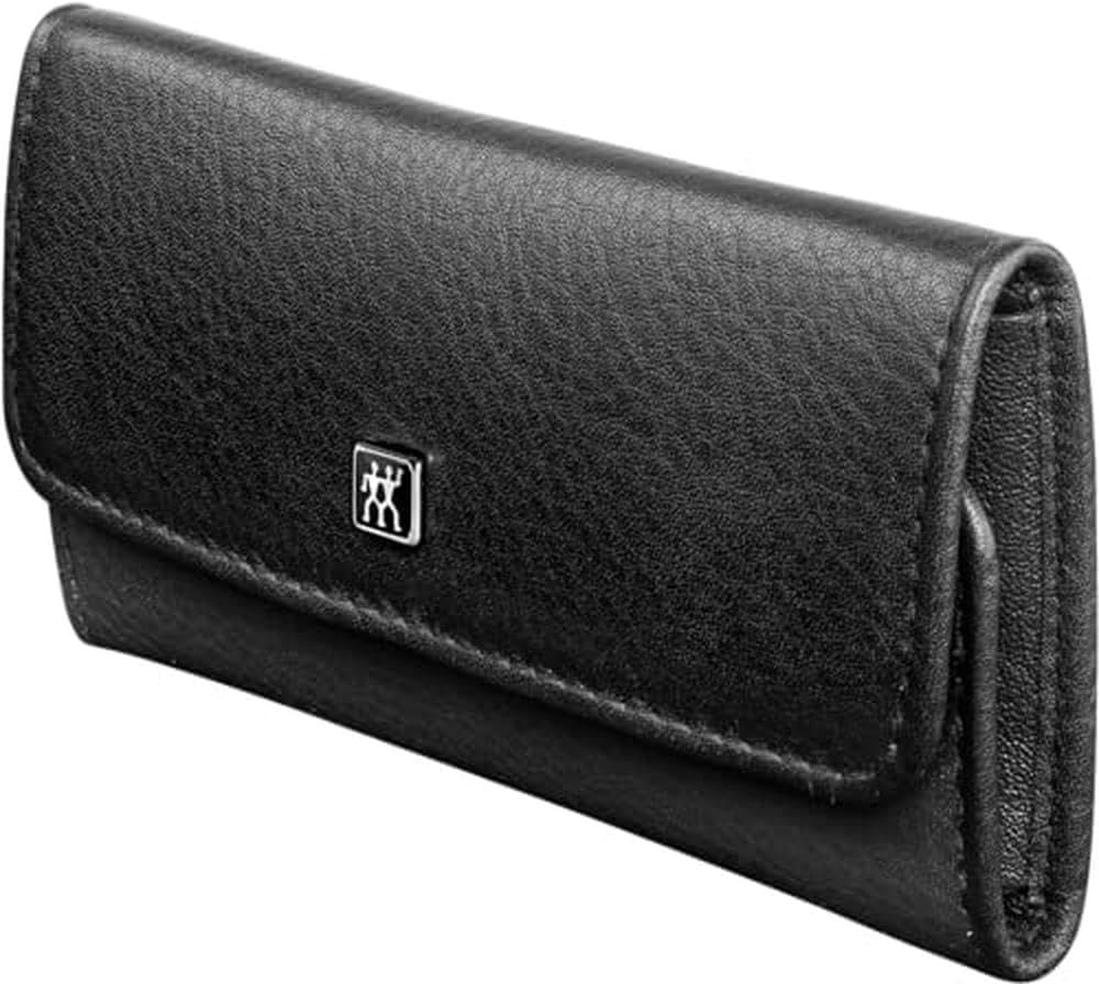 ZWILLING Beauty TWINOX 5-Piece Travel Nail Kit, Manicure and Pedicure Kit, Cowhide Leather Nail Care Set, Durable Stainless-Steel Instruments, Premium Leather, Black