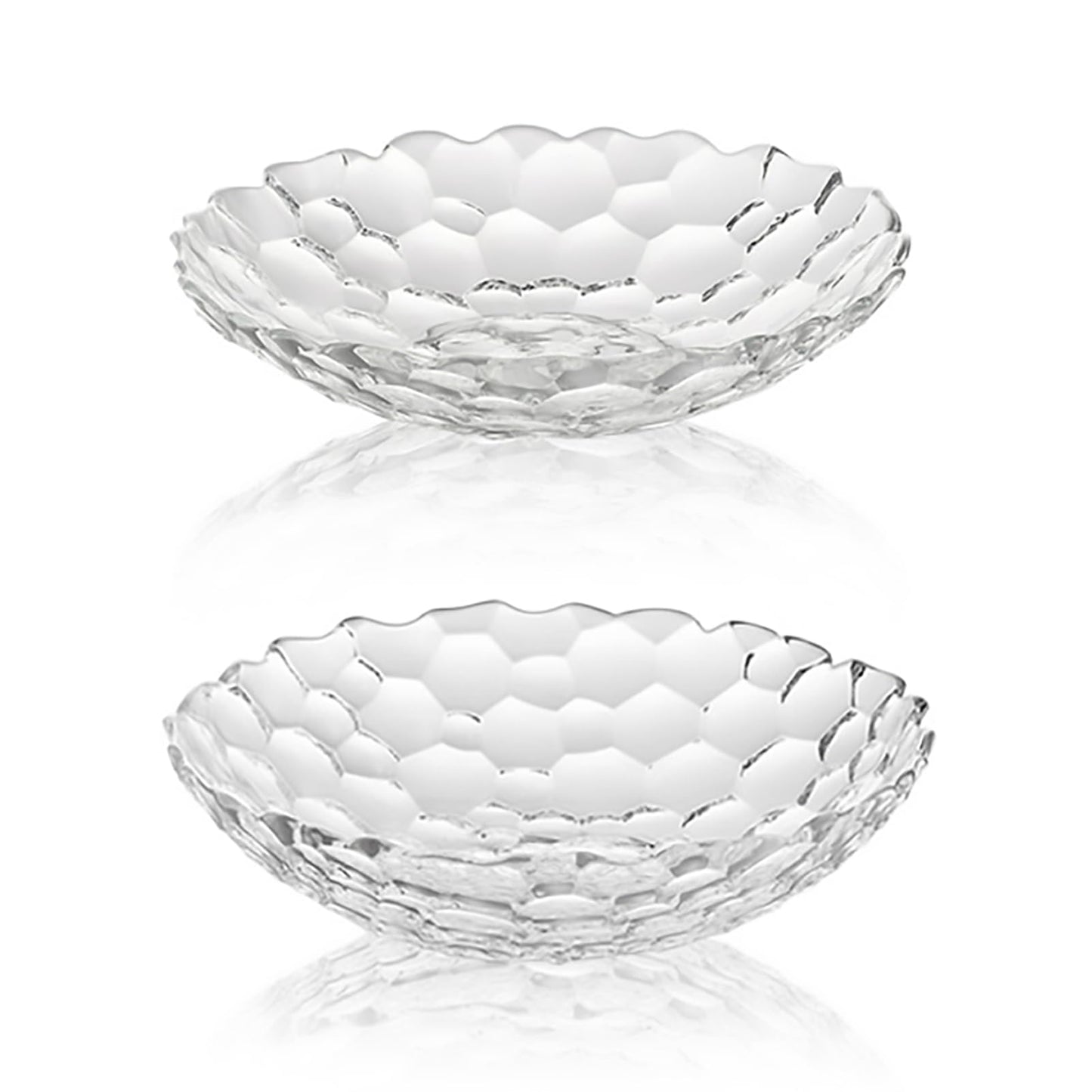 2 Pack Glass Fruit Bowl, Fruit Basket Holder, Crystal Fruit Bowl, Dessert Plate,Decorative Pedestal Bowl,for Table Décor for Home,Office, Wedding Decor, Fruit, Snack, Dessert (Large+Small,Clear)