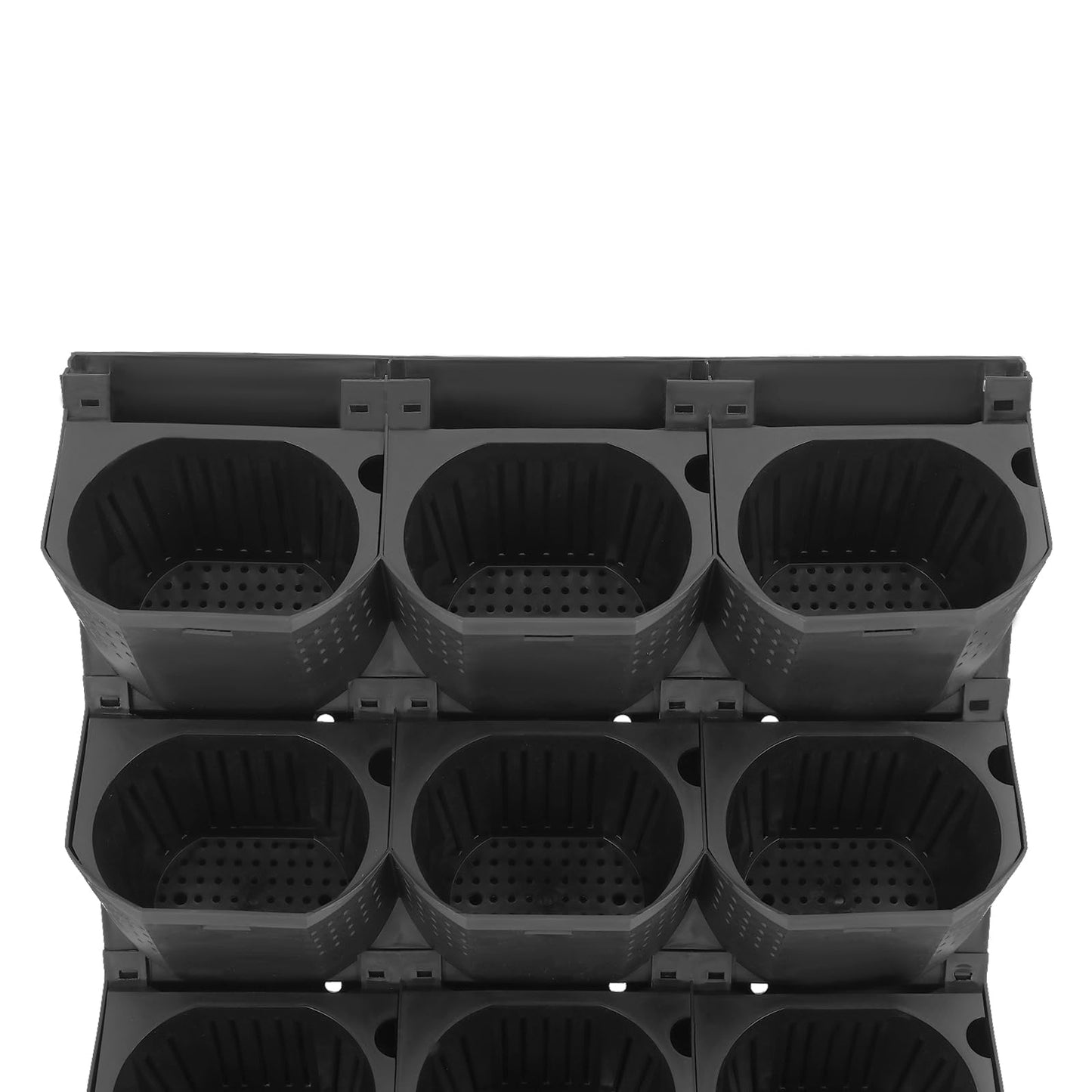 kunghei 36-Pot Wall Mounted Planter – Vertical Wall Planter with Water Storage Layer, Stackable Flower Pot Holder for Indoor Outdoor Garden Balcony (12 * 3-Pot) (Black)
