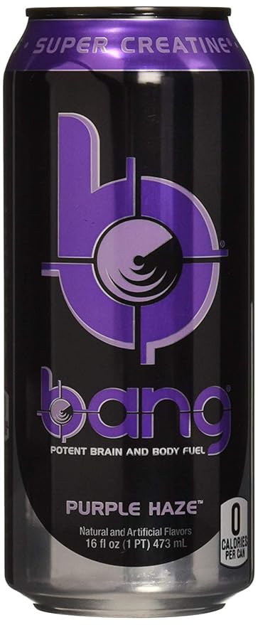Bang Energy Purple Haze, Sugar-Free Energy Drink, 16 Ounce (Pack of 12)