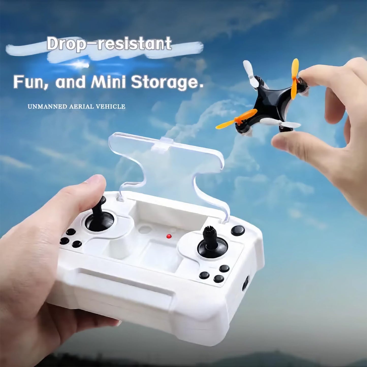 Mini Drone with Easy Stunt Flights & 360° Tricks - Perfect Beginner-Friendly Flyer with Fancy LED Altitude Hold Headless Mode Propeller Protection for Indoor Outdoor Mini Quadcopter (Blue)