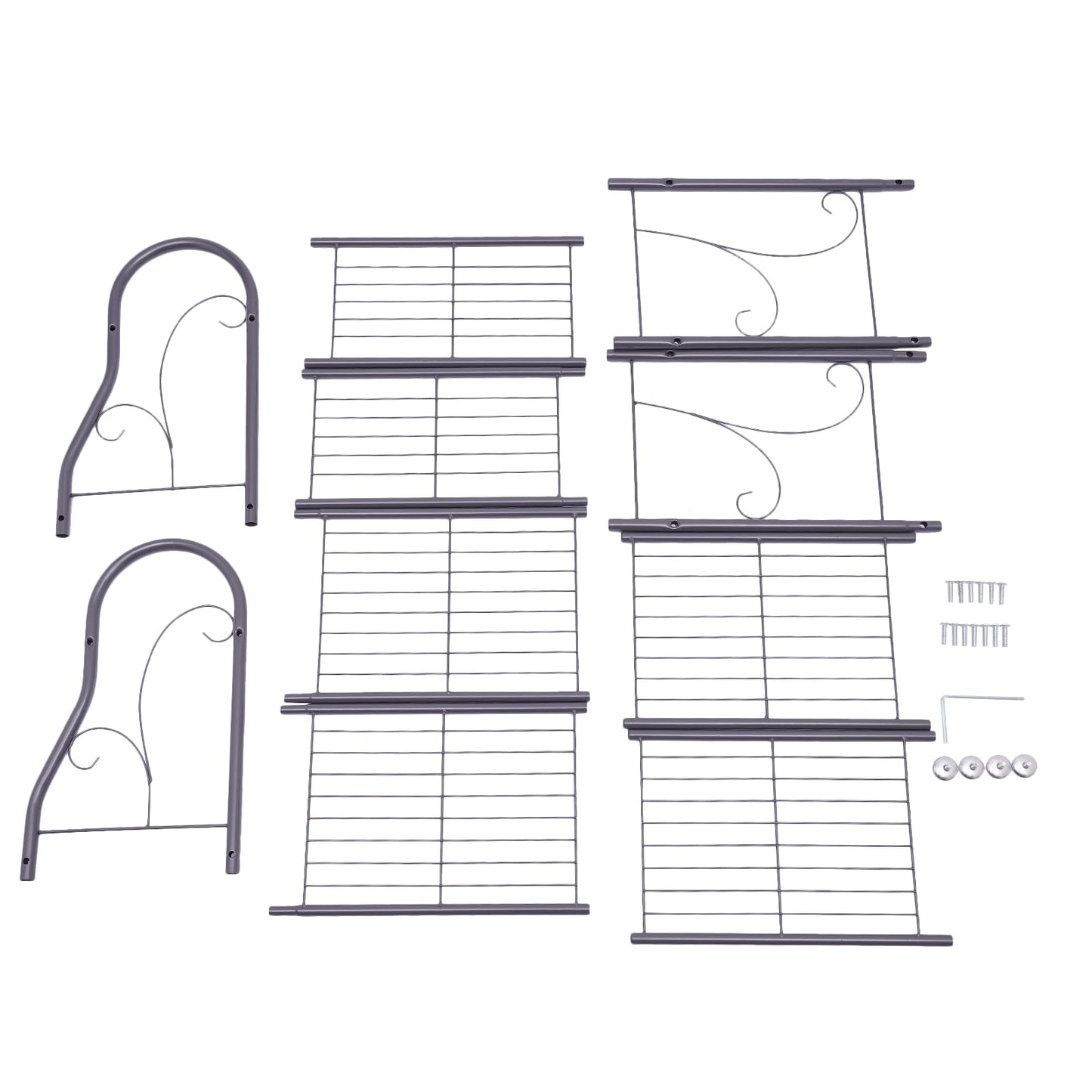 AngelcityCC 3 Tier Metal Plant Stand Scrollwork Design Indoor and Outdoor Flower Rack, Home Storage Organizer Shelf Black