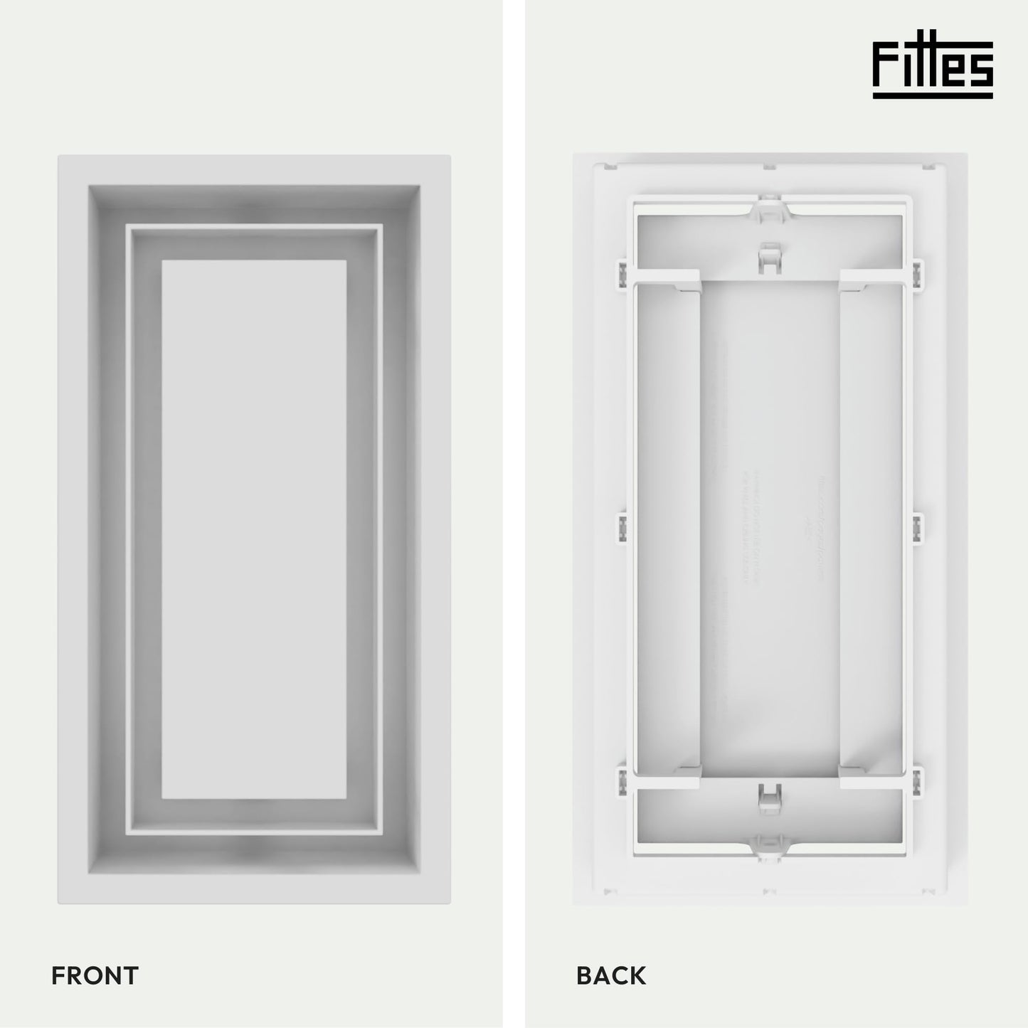 Fittes Framed Wall Vent [Lite+] - 6"x12" - Cotton White - 1 Pack