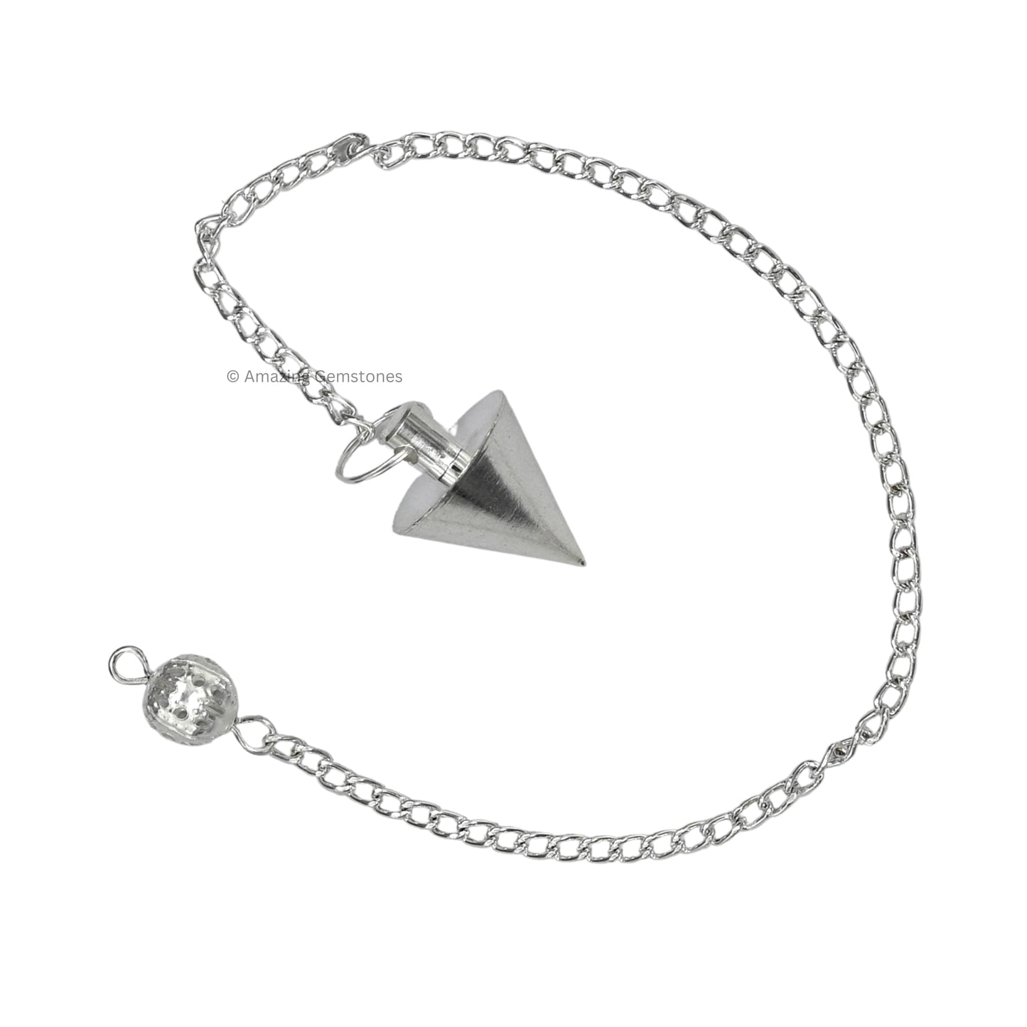 Amazing Gemstone Healing Metal Pendulums for Divination, Silver Small Cone Steel Copper Pendulum High Energy Pendulo de Bronce Pendulos de Mesa MP67
