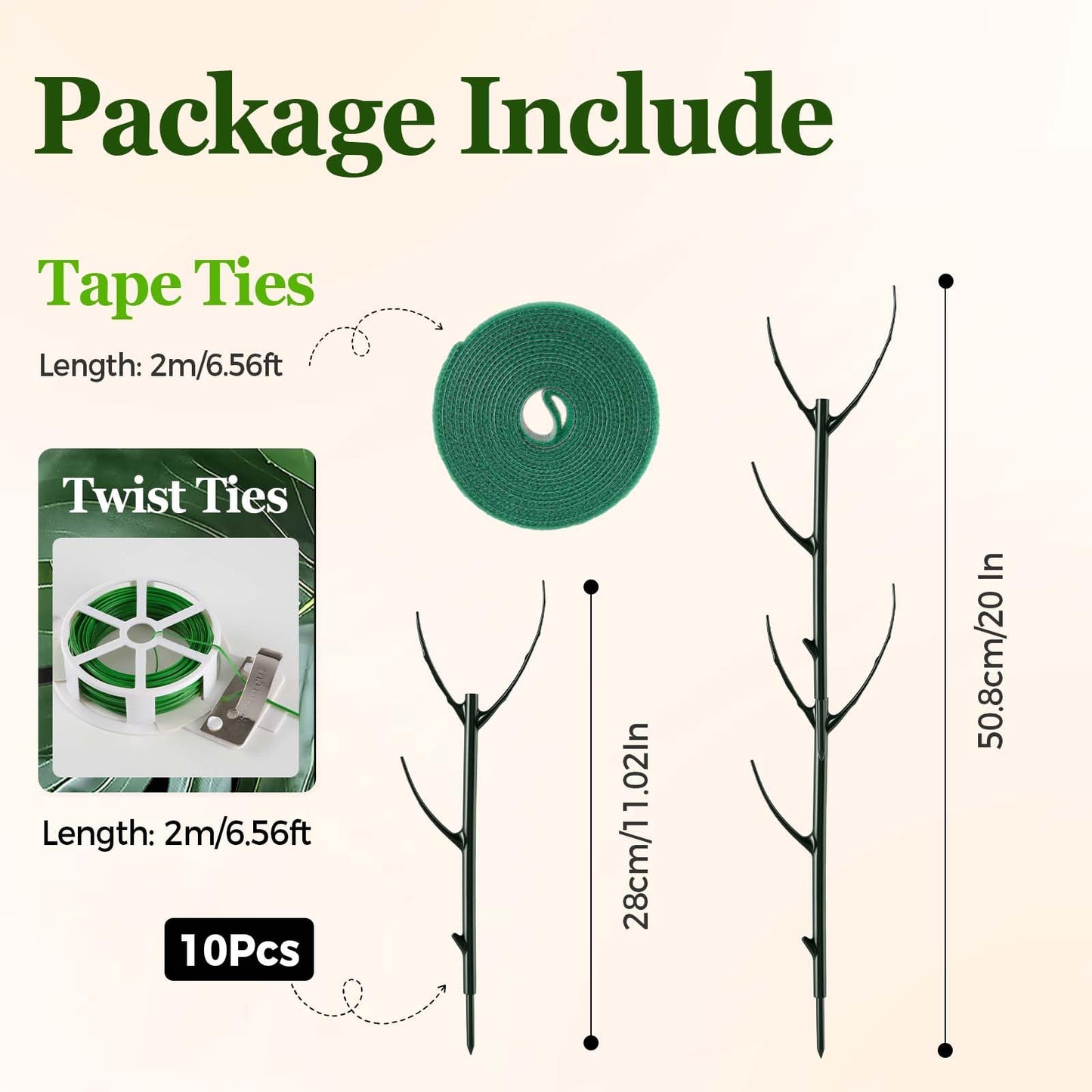 10 Pack Stackable Monstera Plant Support Stakes, Adjustable Plant Supports for Small Indoor Potted Plants, Pothos, Philodendron, Ivy & Climbing Vine Plants
