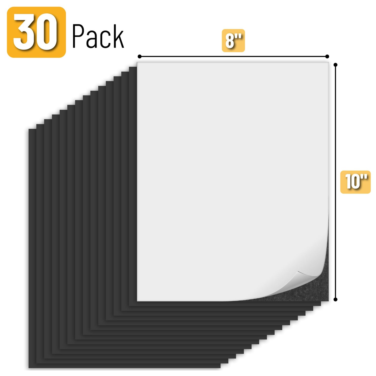 Mr. Pen- Adhesive Magnetic Sheets, 8" x 10", 30 Pack, Cuttable Magnets Flexible Magnet Sheets with Adhesive for Crafts Photos, Classroom Decorations, Easy Peel and Stickers for Planning