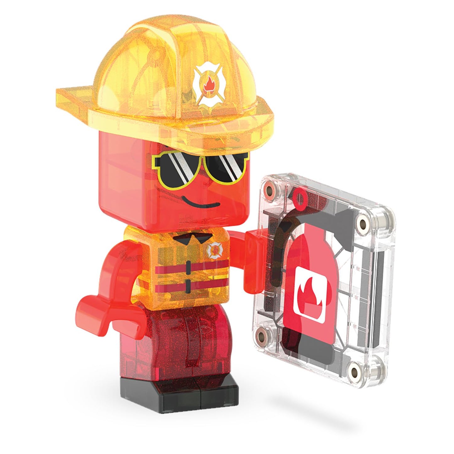 Magna-Tiles Fire Rescue 27-Piece Magnetic Construction Set, The Original Magnetic Building Brand