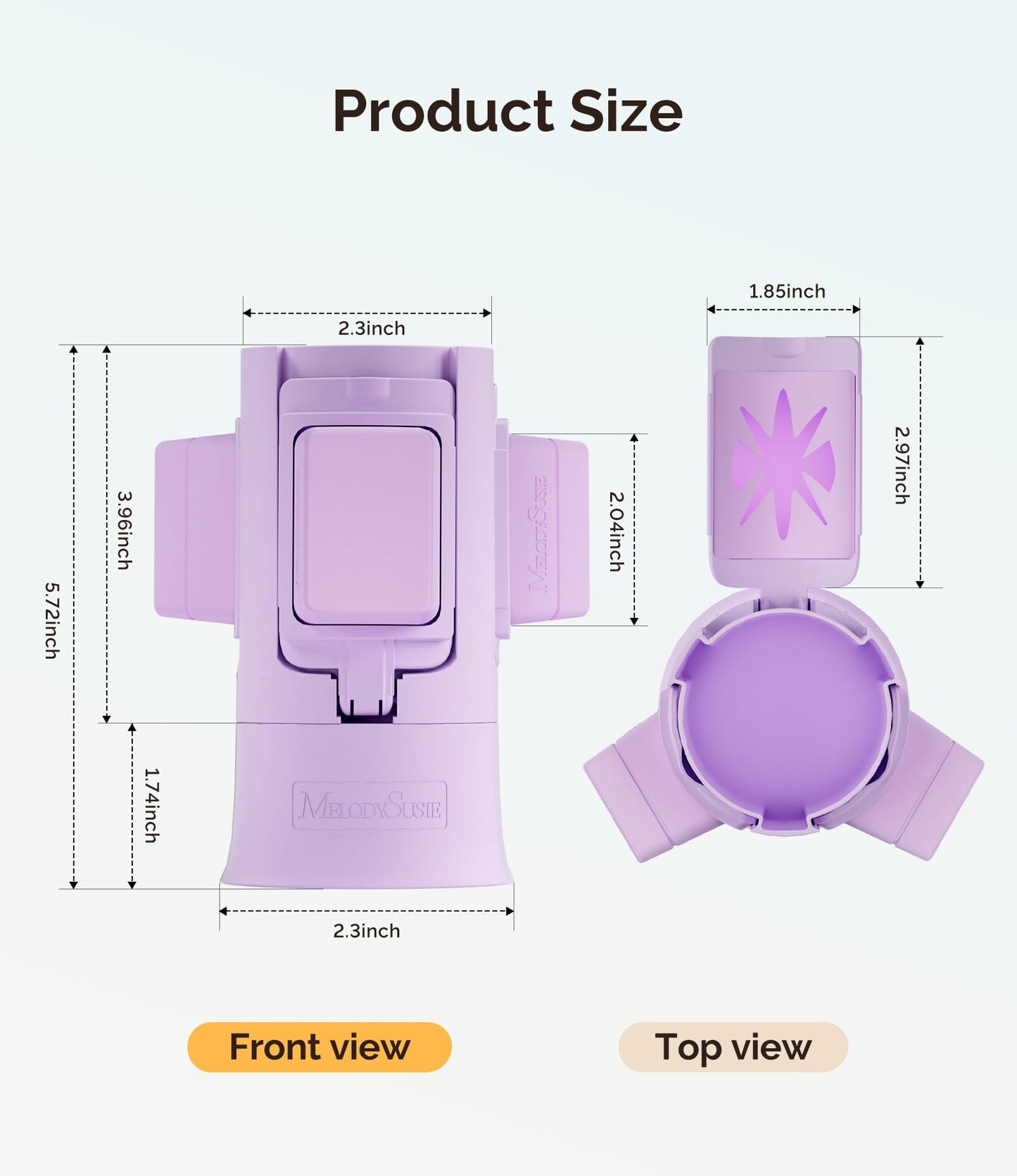 MelodySusie GelCarousel For Nail Polish Bottle Holder and Nail Art Tools Organizer, 360° Rotating Storage Container with 3Pcs Detachable Silcone Gel Polish Holder, Purple(Only Box)