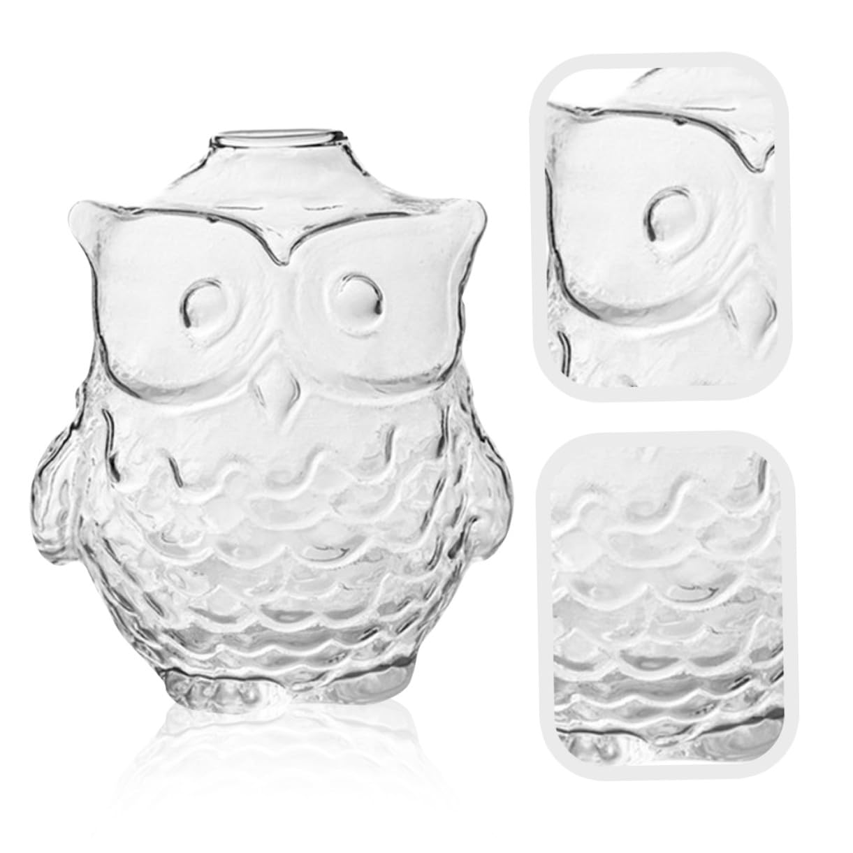 STOBAZA 2pcs Owl Shaped Glass Vase Hydroponic Flower Arrangement Holder 9x7.5x8.5cm Desktop Decorative Plant Terrarium for Home Office