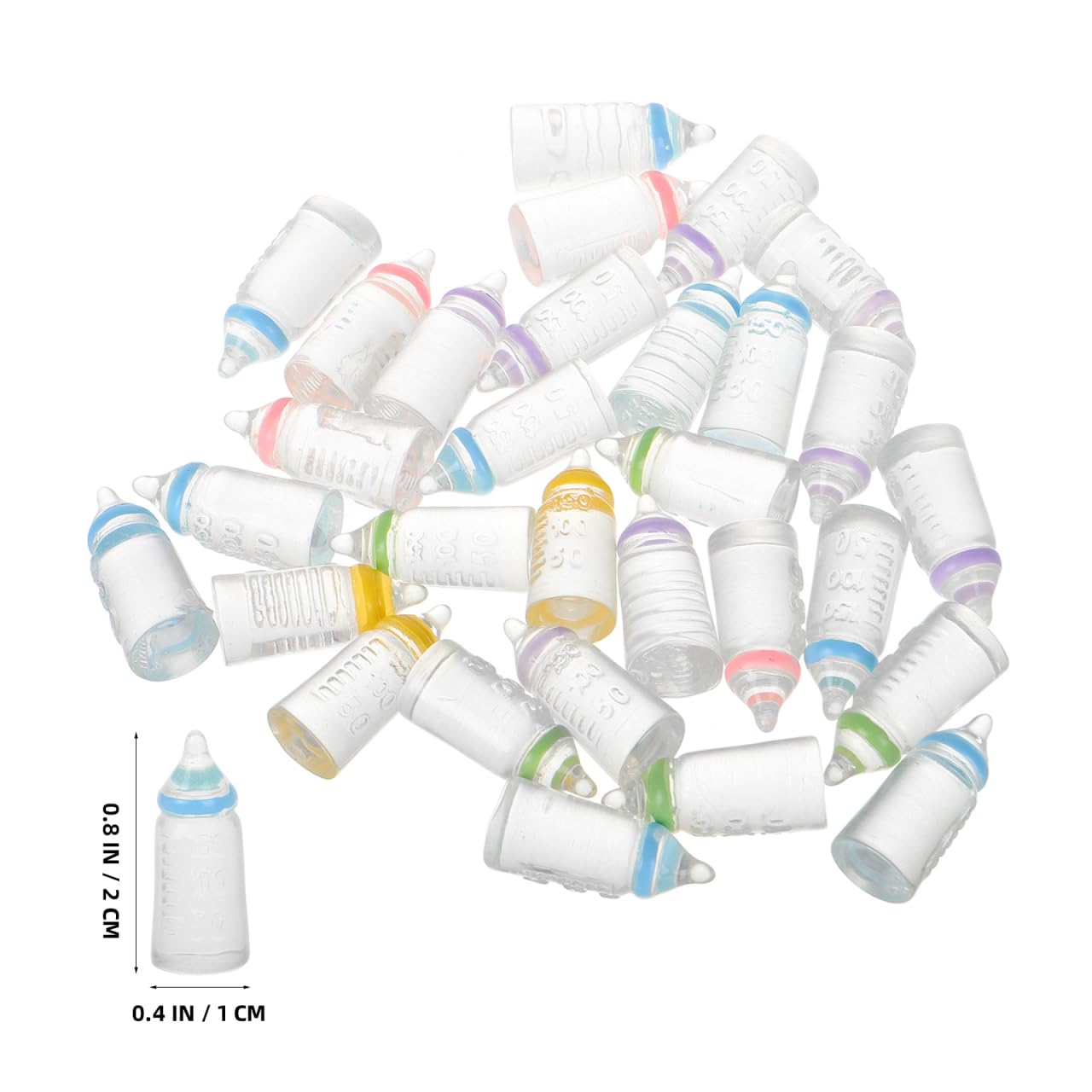 Kichvoe 30pcs Doll Bottle Set: Miniature Plastic Milk Containers Dollhouse Feeding Bottle Novelty Tiny Candy Jar for Baptism DIY Craft Party Favors