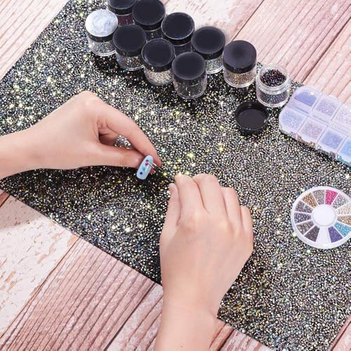 EBANKU Shiny Nail Table Mat, Nail Art Hand Rest Pad for Nail Art Cushion Pillow, Washable Portable Manicure Tool（Black） - color: Black