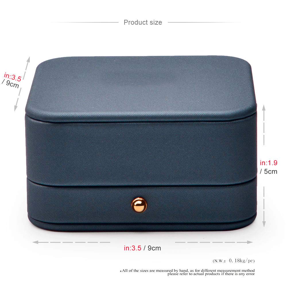 Oirlv Premium Leather Bracelet Bangle Box Steel-blue Jewelry Gift Case Velvet Interior Bracelet Storage Holder
