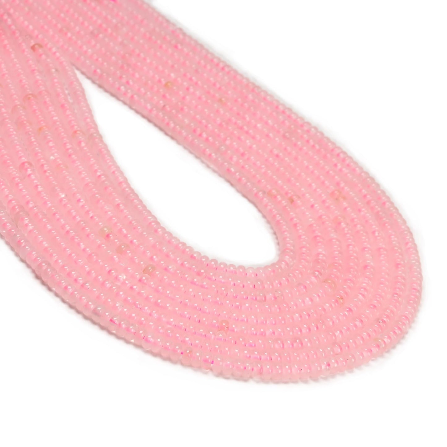 ICAI 2x4mm Natural Rondelle Beads – Loose Gemstone Spacers for DIY Jewelry Making (Rose Quartz)