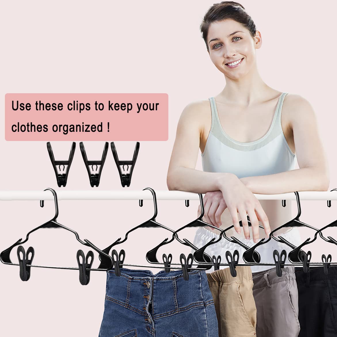 Black Hanger Clips 60 PCS