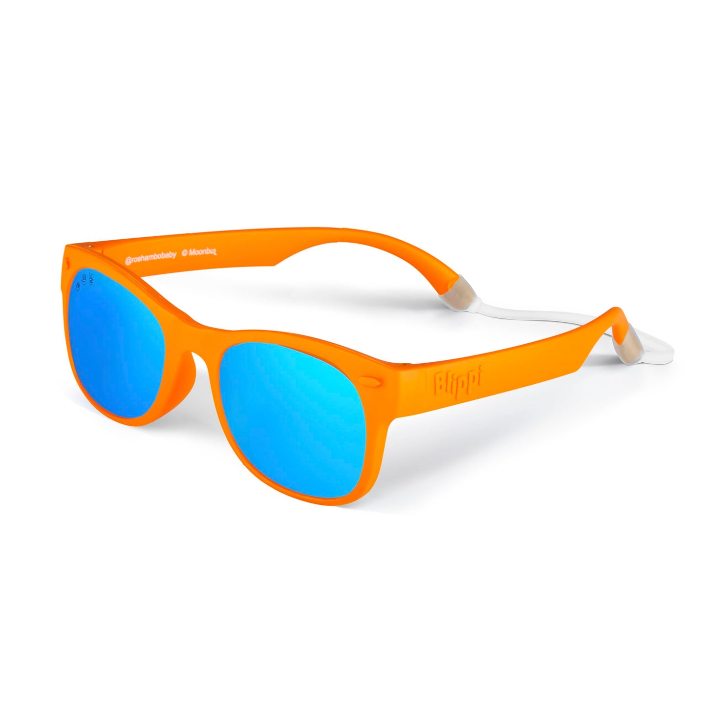 Blippi Baby Mirrored Sunglasses - Unbreakable Polarized Orange Glasses for Active Kids Ages 0-2 - BPA Free UV Protection