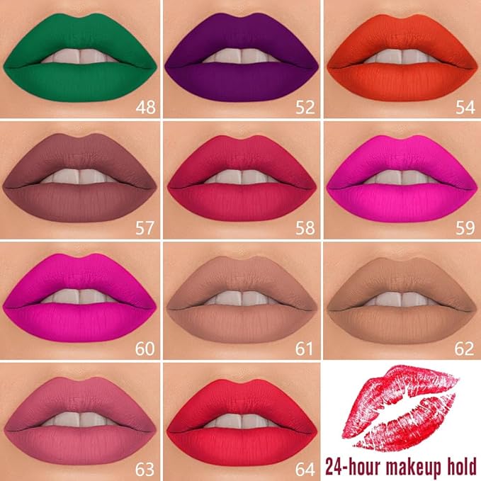 evpct 1Pcs Ruby Rose Red Matte Lip Liner & Liquid Lipstick Stain Makeup Set for Women, Red Lip Liner Stain Long Lasting Waterproof Smudge Proof, Cruelty Free Lip Stick Makeup 24 hours originales, 58