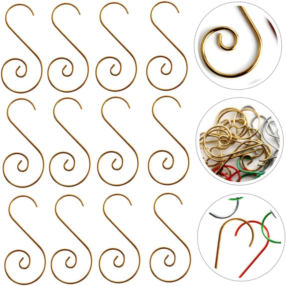 KOMBIUDA 100pcs Metal Hooks for Christmas Decorations Ornament Hangers for Tree Stockings and Home Decor for Cafe and Use