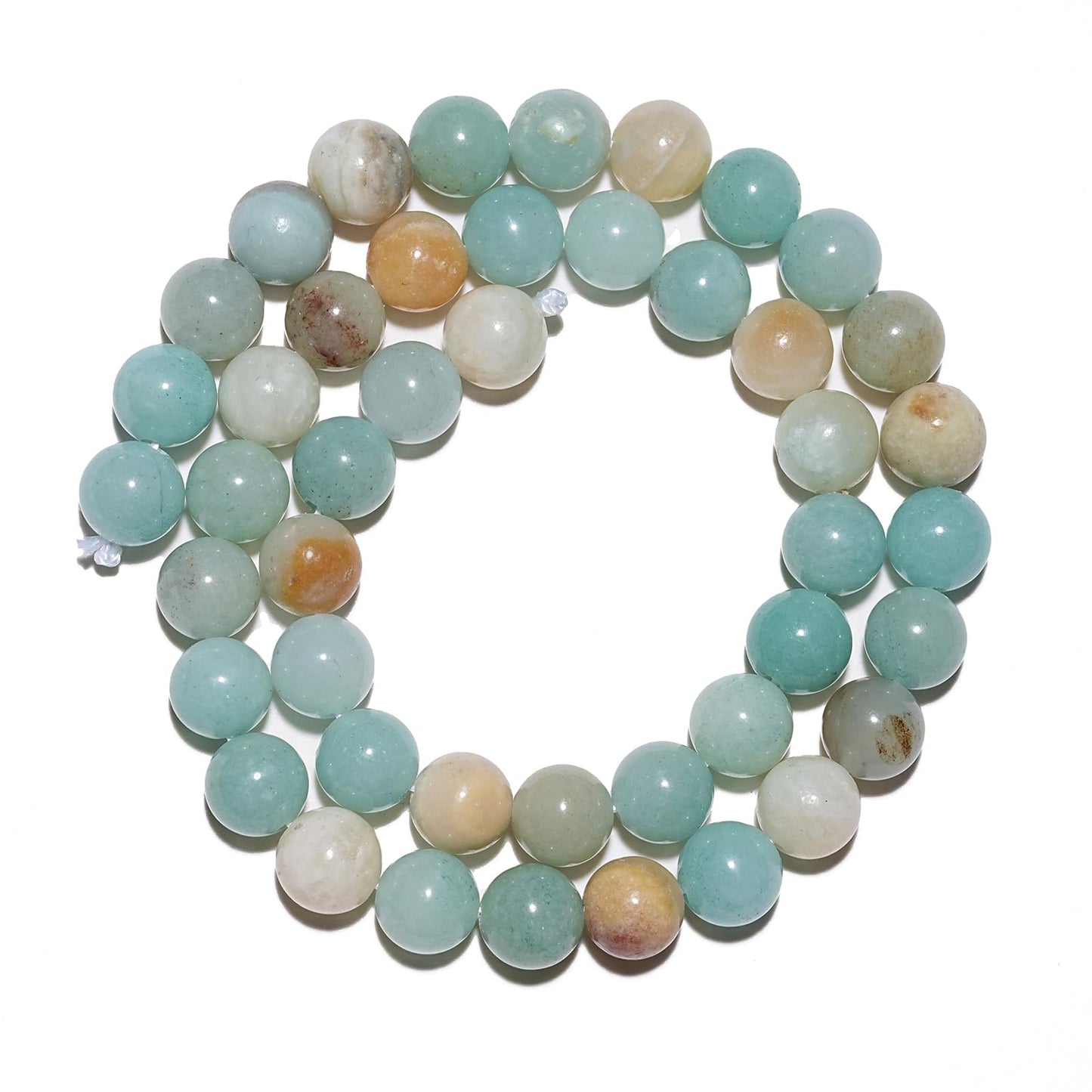 8mm Natural Colorful Amazonite Gemstone Beads Polished Round Smooth Stone Beads for Bracelets Jewelry Making 15inch Loose Beads
