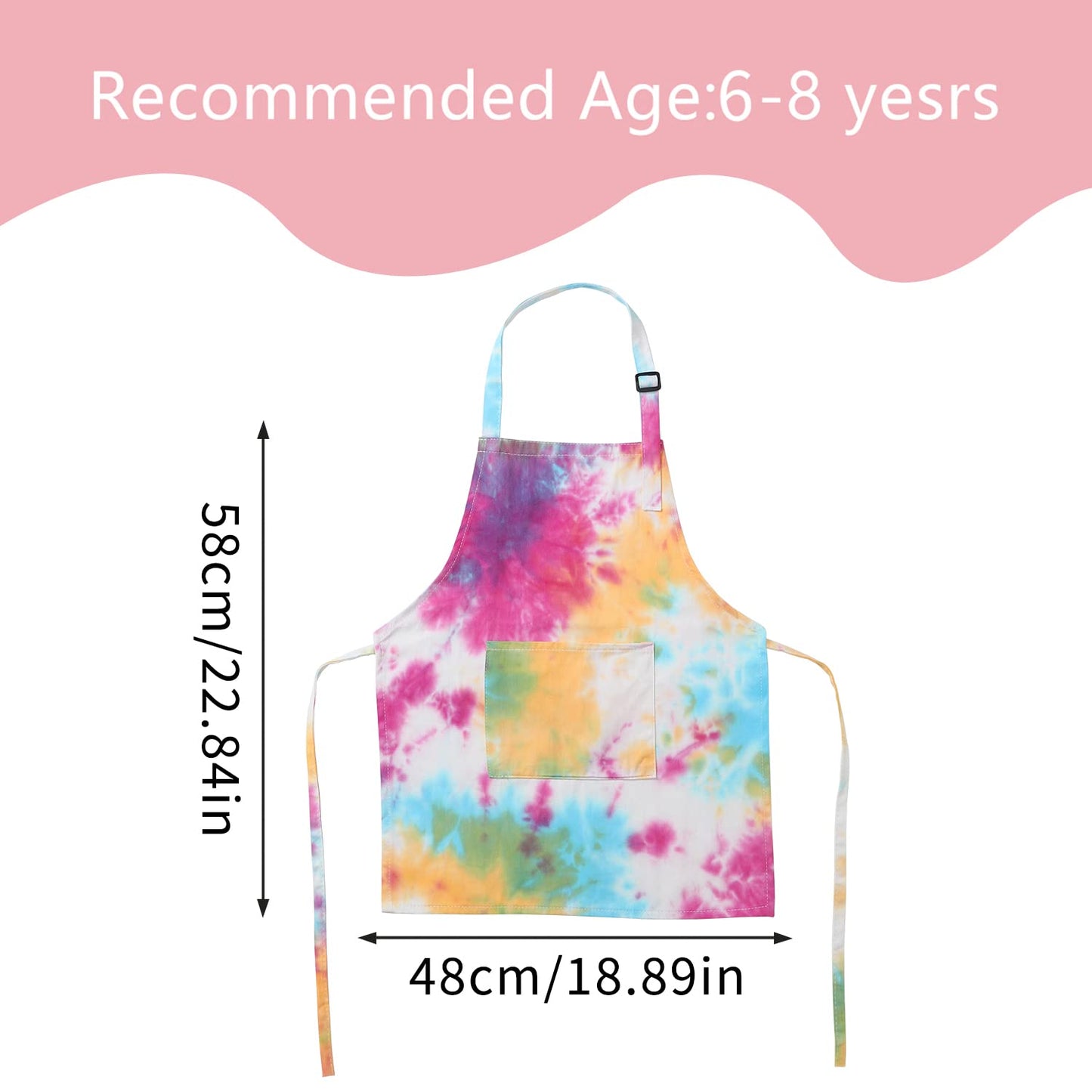 Spornic Kids Apron Kitchen Aprons for Cooking Baking Painting Crafting Art Party and Gardening (color2, Large)