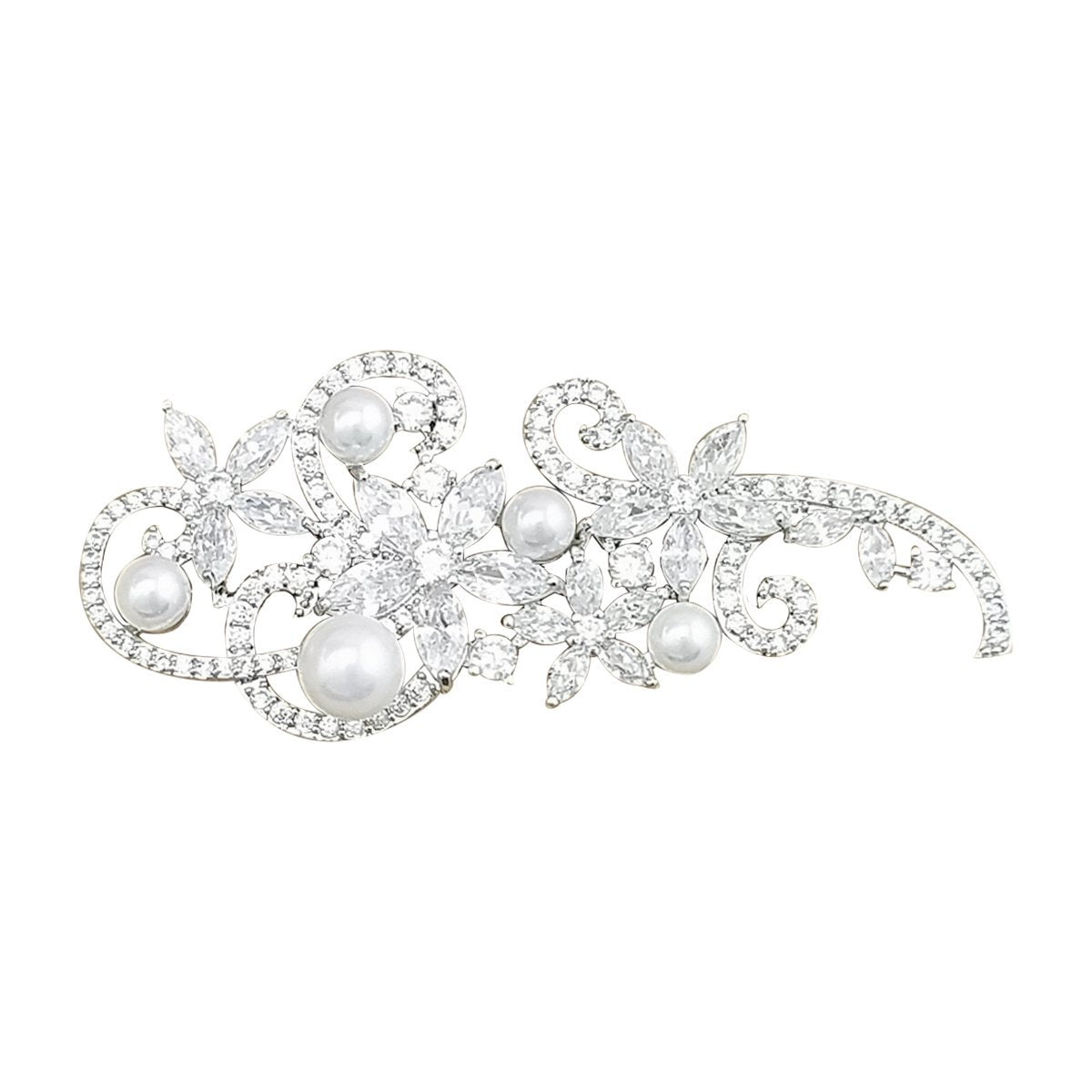 YOQUCOL Elegant Wedding Brooch Pin Cubic Zirconia Crystal Bridal Brooch Jewellery for Women