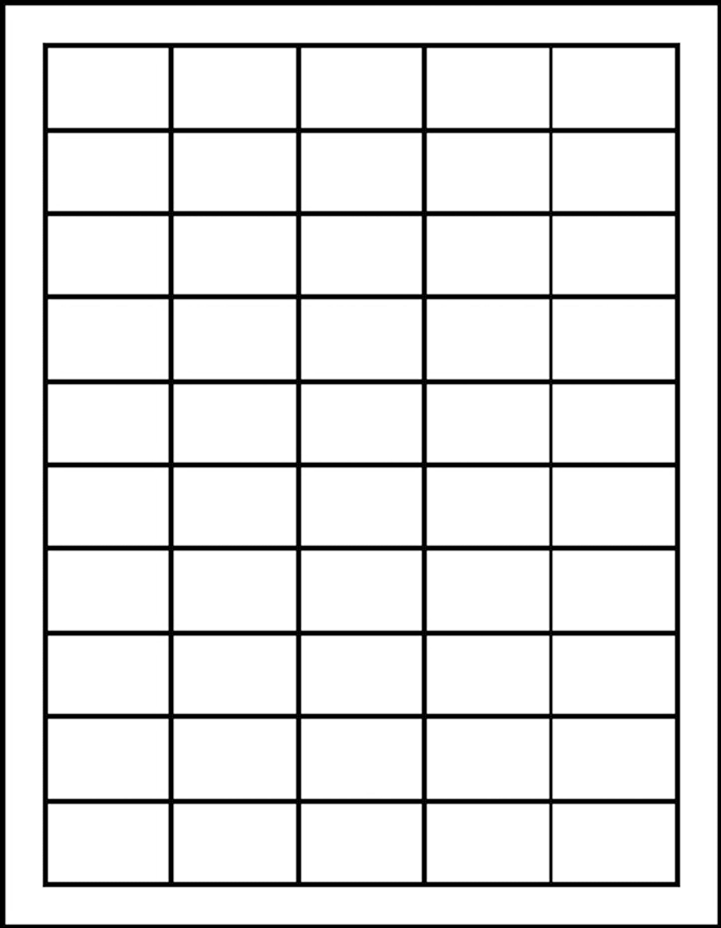 Printable Labels for Mailing - Laser/Ink Jet Compatible Shipping Address Labels, 50 per Sheet, 1 x 1-1/2", Box of 100 Pages/5000 Labels, White