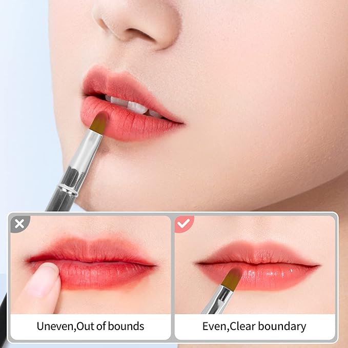 Unaone [2 Pack] Lip Brush for Lipstick, Retractable Lip Brushes, Dual-ended Makeup Brush for Lipstick Lip Gloss, Include Lid