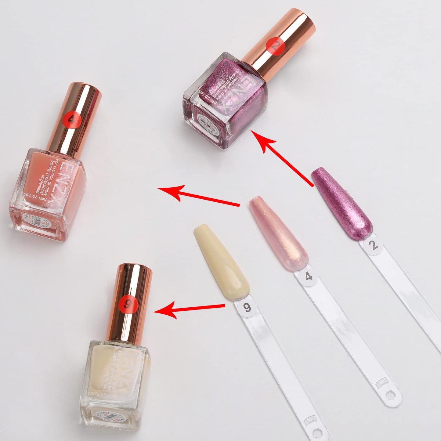 300 Pcs Nail Swatch Sticks with Number Stickers, Clear Fan-shaped Nail Polish Color Sample Sticks Display, Practice Nails Sticks with Ring for Board Home