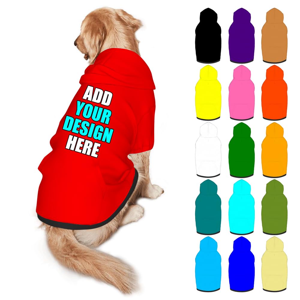 Mynvzrk Customized Dog Hoodie with Name Logo Personalized Text Soft & Warm for Puppy Sweatshirt Hooded for Small Medium Large Dogs Girl/Boy Cats/Kitten, MediumPurple, M
