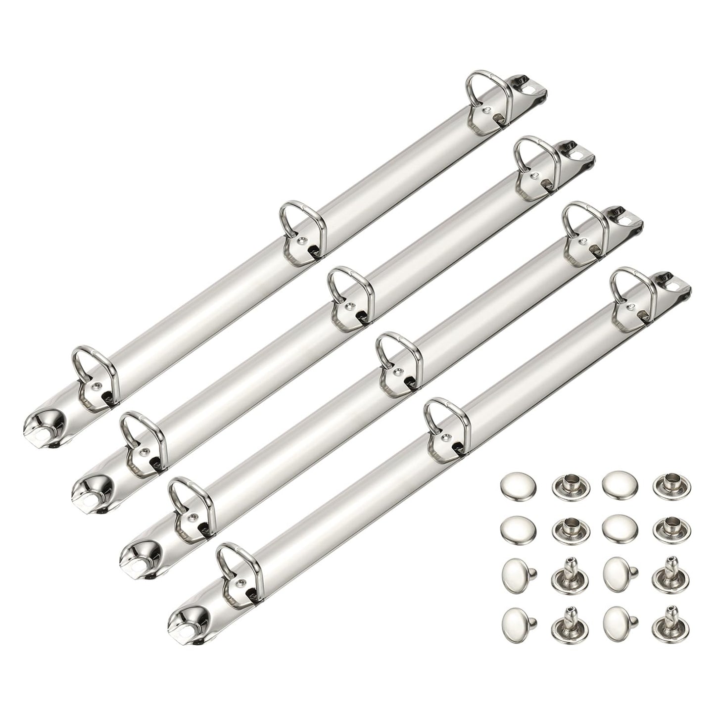PATIKIL A4 3 Hole Ring Binder Mechanisms, 4 Set 0.63" D Ring Replacement Binder Planner Loose Leaf Binding Spines for Organizers DIY Fill Paper Storage Folder Accessories, 20mm Silver Tone