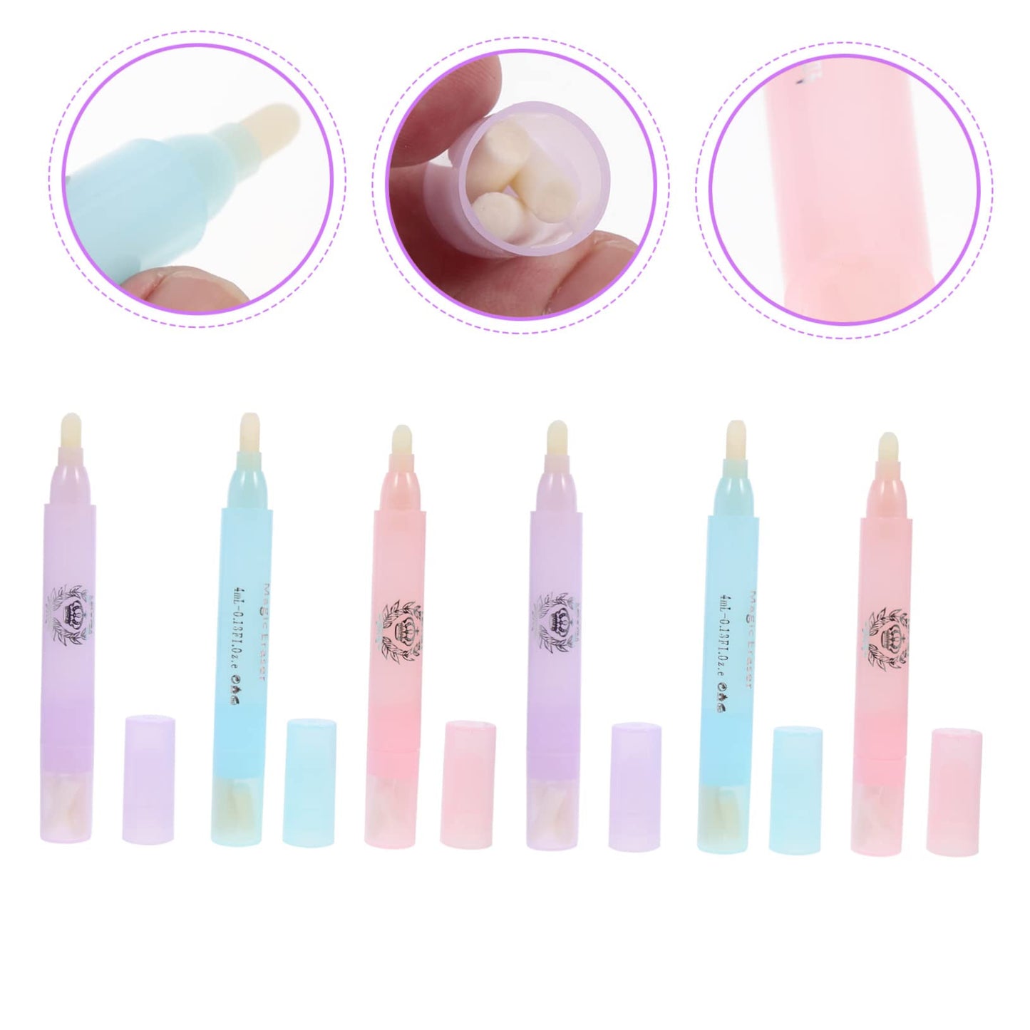 LOLIPPYY 6Pcs Nail Polish Corrector Pen Set Nail Art Correction Tool for Manicure Cuticle Touch-Up and Decontamination Suitable for Salon Use