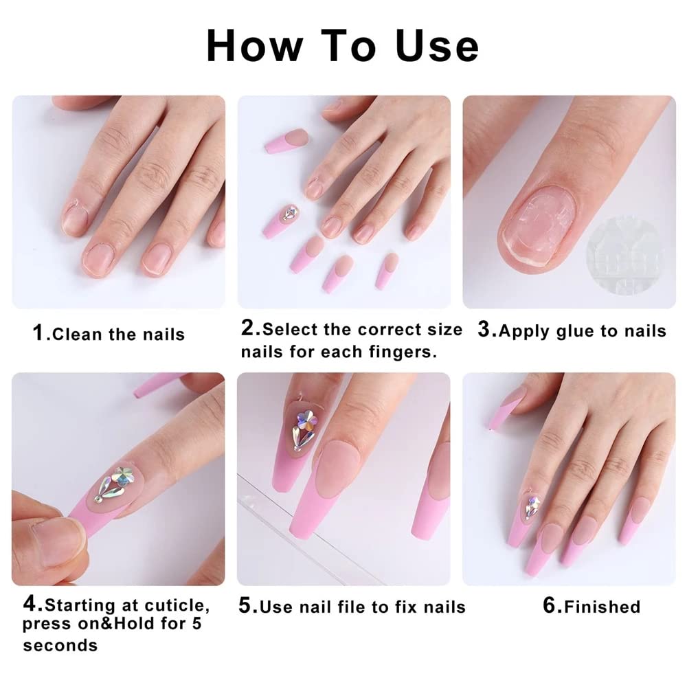 Gold French Tip Press-on Nails - Medium Square Nude Pink Glitter Design, Full Cover Artificial Luxury False Nails, 24pcs DIY Decoration Set