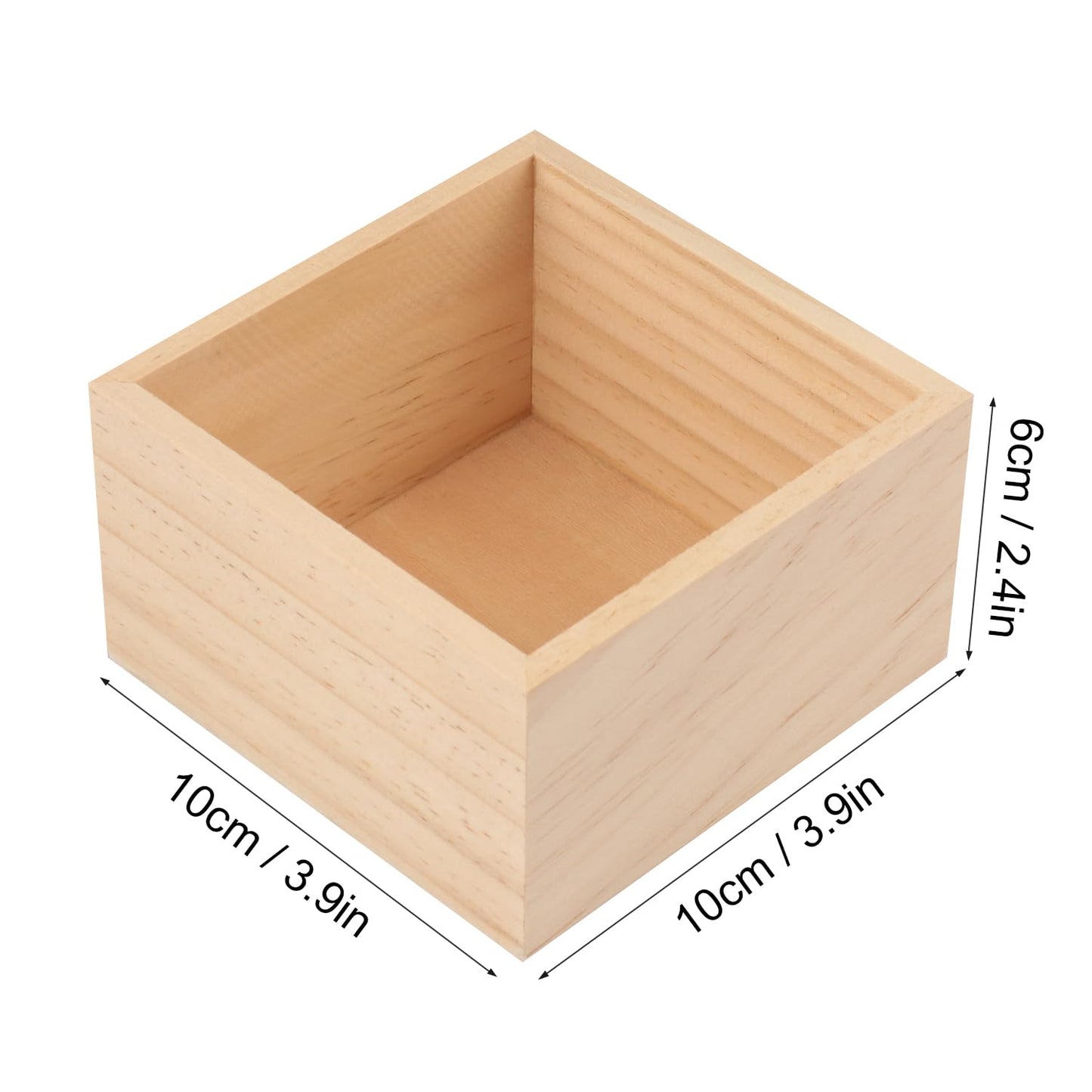 GNIEMCKIN 20 Pack 4 x 4 Inch Unfinished Small Square Wooden Box, Rustic Organizer Storage for DIY Crafts, Collectibles, Succulents, Desktop Drawer Decor