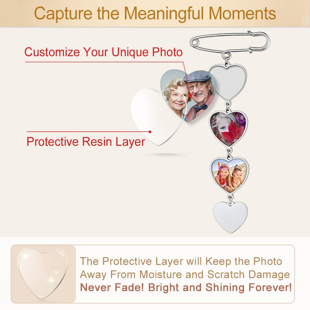 Custom4U Bridal Memorial Bouquet Charm Custom Photo Charms for Wedding