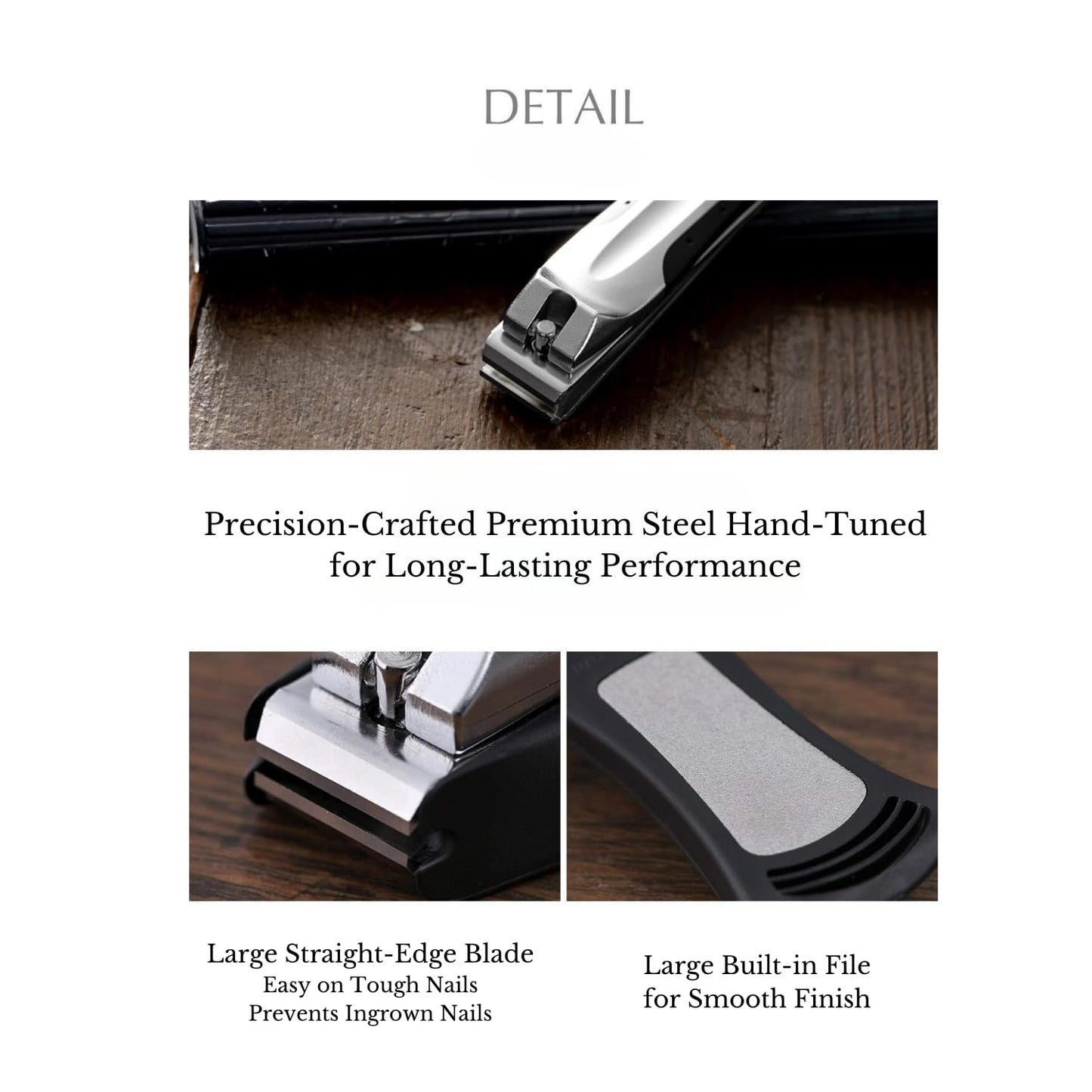 KAI Japanese Nail Clippers With Side Nail File, Stainless Steel, Large, Made in Japan
